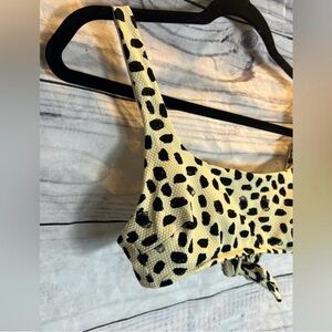 Aerie Cheetah Print Scoop Bikini Top